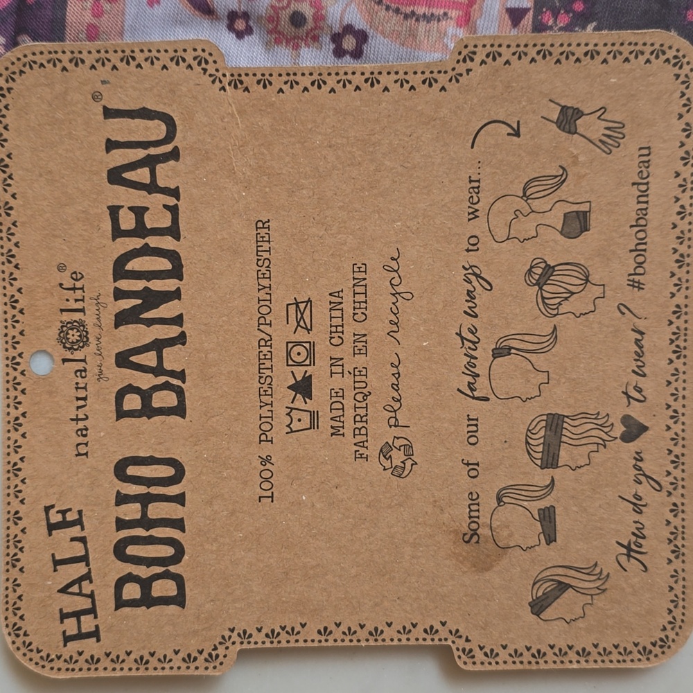 NWT Natural Life Boho Bandeau (Full Size) in Mocha Tulips - Picture 11 of 12